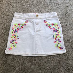 NWT Lilly Pulitzer white denim skirt